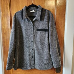 Vintage C.M. Shapes black & white collared shirt